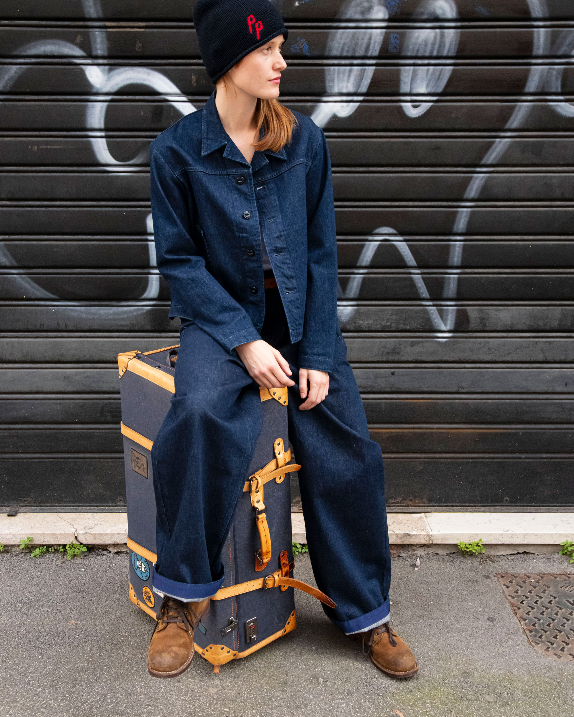 HYKE CPOジャケット シャツ メルトン ウール アンカーボタン S 紺 HYKE | changefashion.net